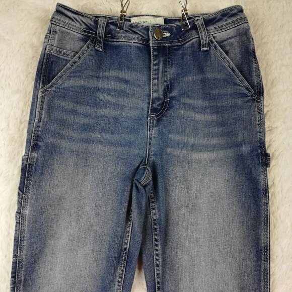 Women's Blue Mid-Rise Medium Wash Straight Jeans - Picture 3 of 9